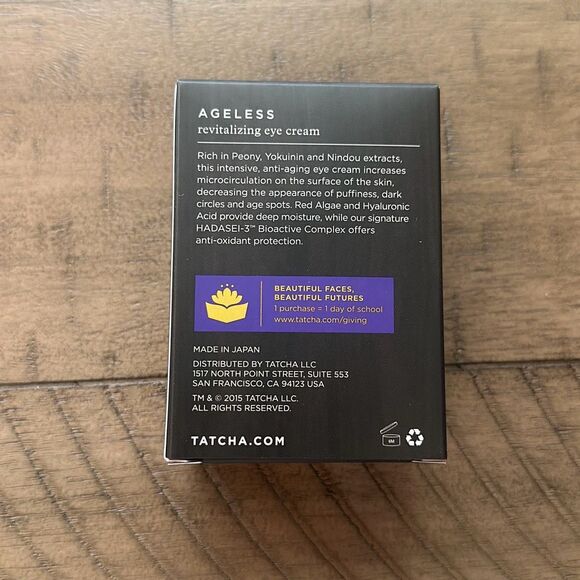 Tatcha Ageless Revitalizing Eye Cream Energize Peony Yokuinin Extract 15 ml New - Picture 2 of 3